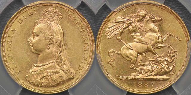 1887 Sydney Jubilee Head Sovereign