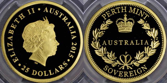 2015 Perth Mint "Sovereign" Twenty-five Dollars