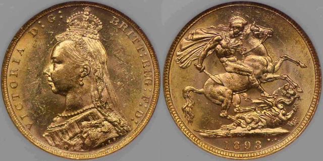 1893 Melbourne Jubilee Head Sovereign