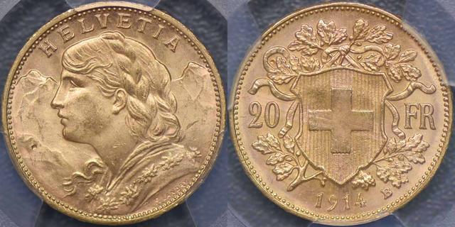1914 Twenty Francs
