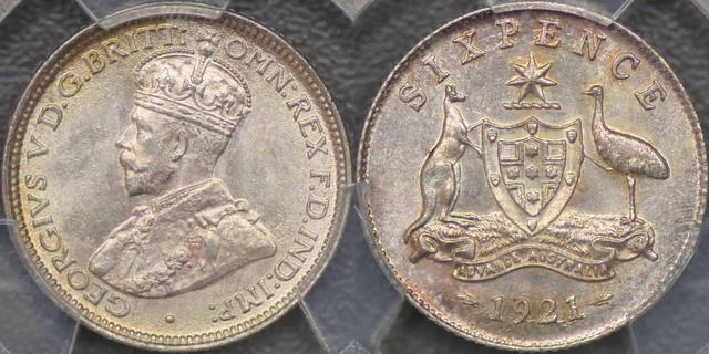 1921 Sixpence