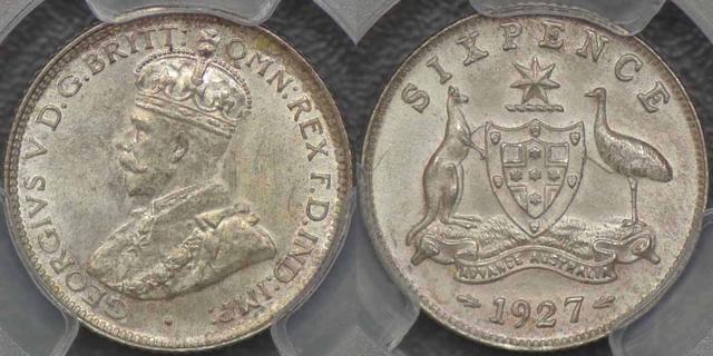 1927 Sixpence