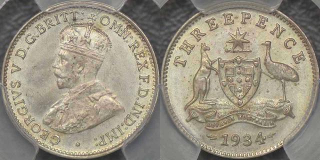 1934 Threepence