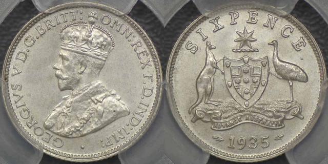 1935 Sixpence