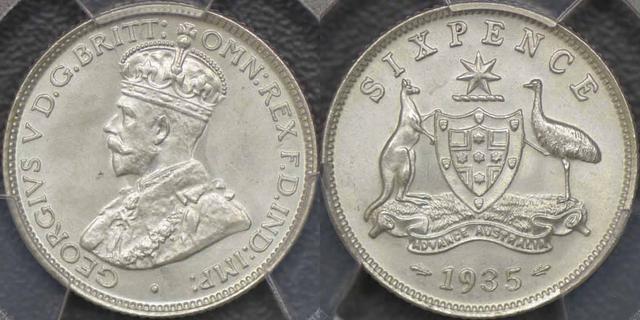 1935 Sixpence