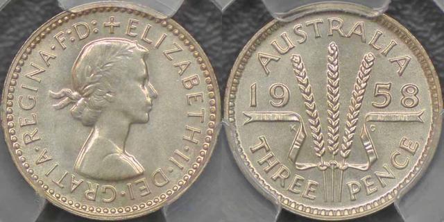 1958 Proof Threepence