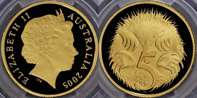2005 Five Cent in gold