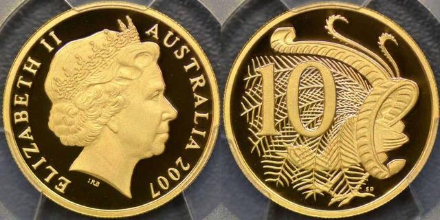 2007 Ten Cent in gold