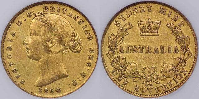 1864 Sydney Mint Sovereign