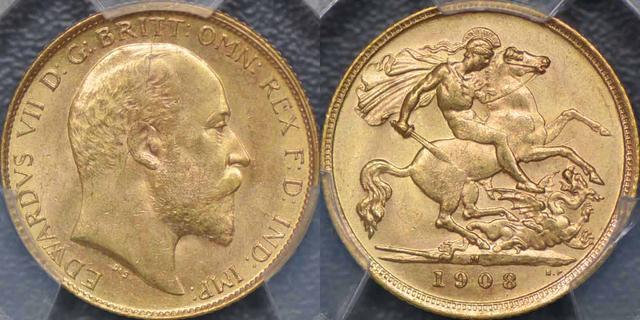 1908 Melbourne Half Sovereign