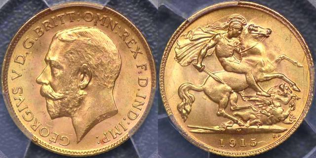 1915 Melbourne Half Sovereign