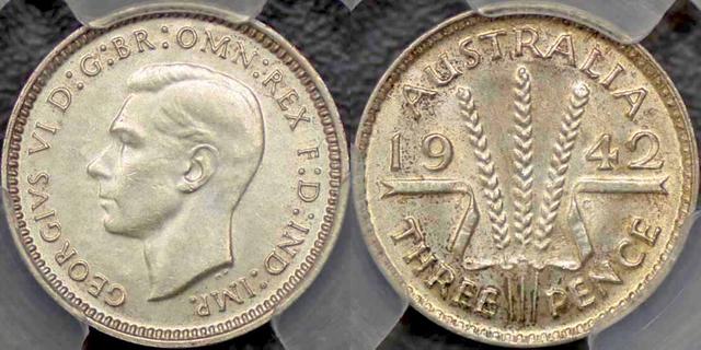 1942 Melbourne Threepence