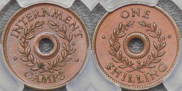 1943 Shilling internment camp token