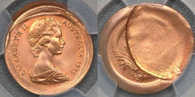 1975 One Cent 60% indent reverse