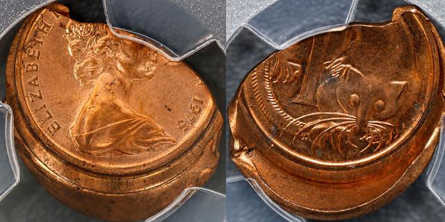 1975 One Cent die cap