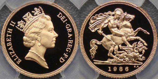 1986 Proof Half Sovereign
