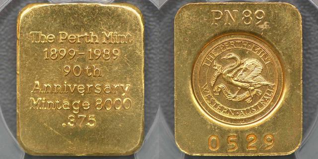 1989 Perth Mint anniversary quarter ounce