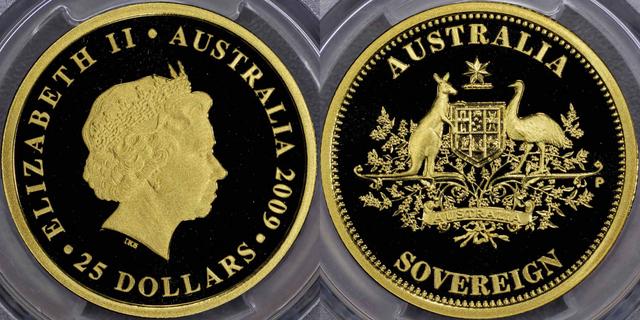 2009 Perth Mint "Sovereign" Twenty-five Dollars