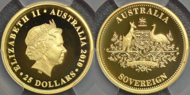 2010 Perth Mint "Sovereign" Twenty-five Dollars