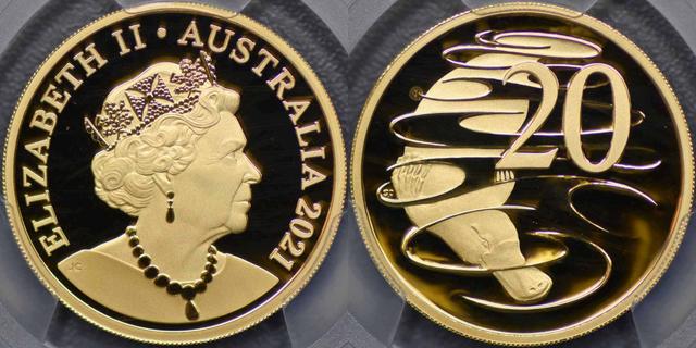 2021 Twenty Cent in gold